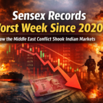 Sensex market crash due to Middle East conflict and rising oil prices